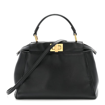 Fendi Nappa Mini Peekaboo Iconic Satchel Black 1 of 10