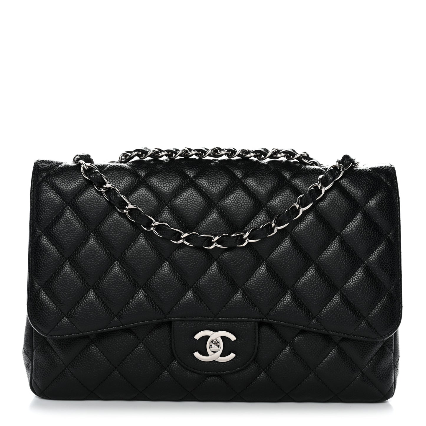 Caviar Quilted Jumbo Single Flap Black
