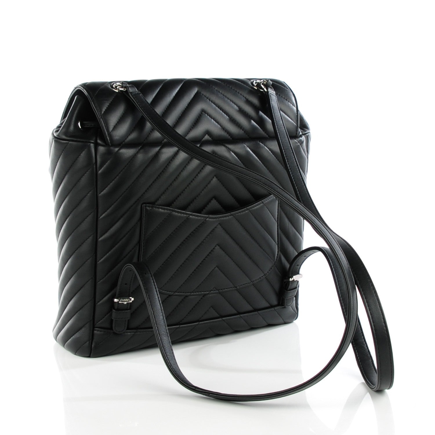 Chanel Calfskin Chevron Quilted Large Urban Spirit Backpack Black 3 of 9
