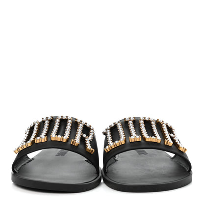 Christian Dior Matte Calfskin Pearl Dio(r)evolution Slide Sandals 39 Black 2 of 10