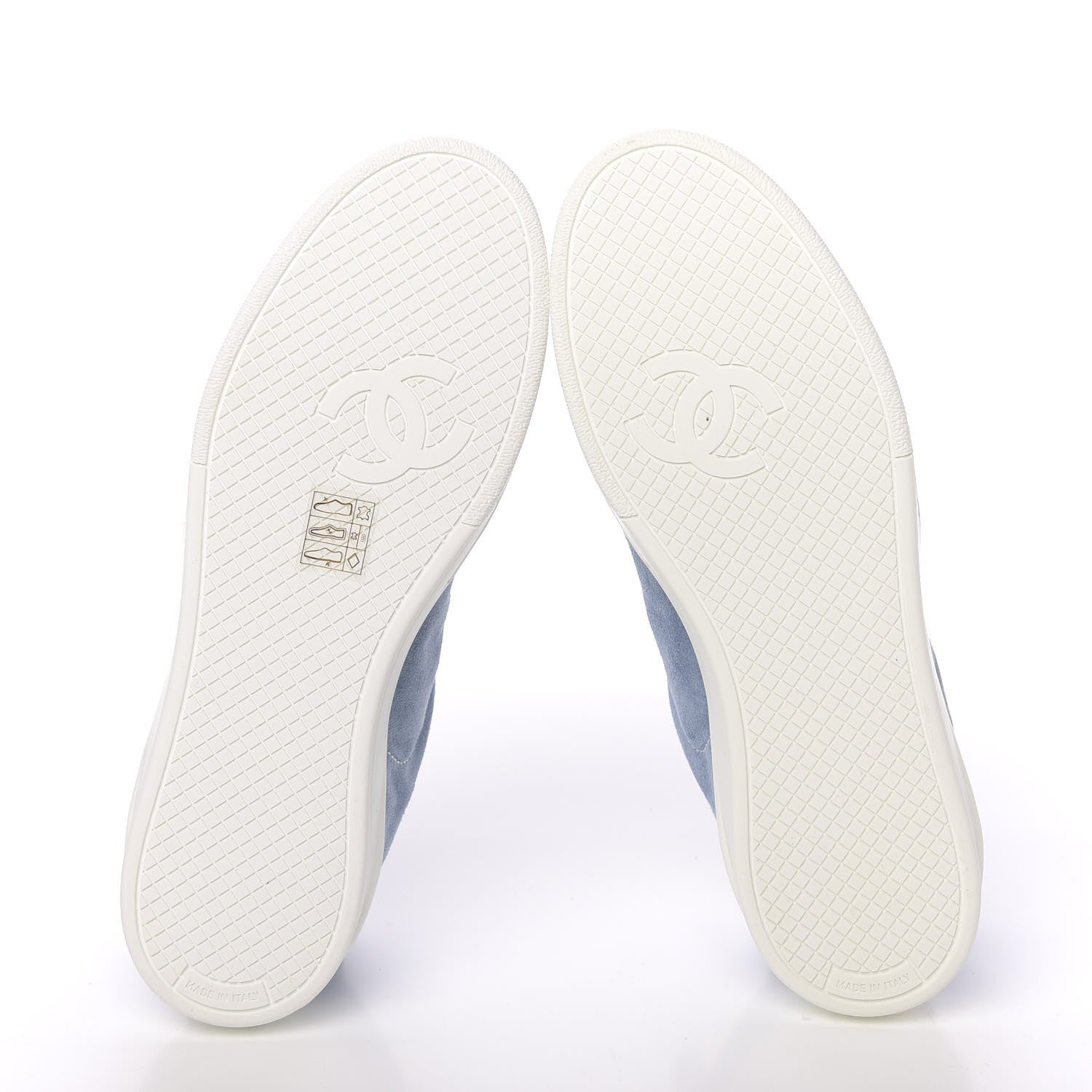 Chanel Suede Calfskin Sneakers 37.5 Light Blue 5 of 9