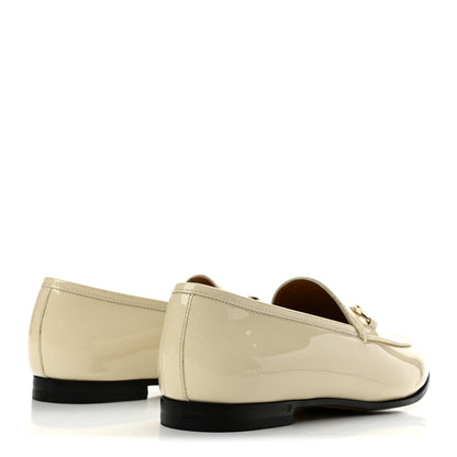 Gucci Patent Womens Jordaan Loafers 38.5 New Ivory 5 of 11