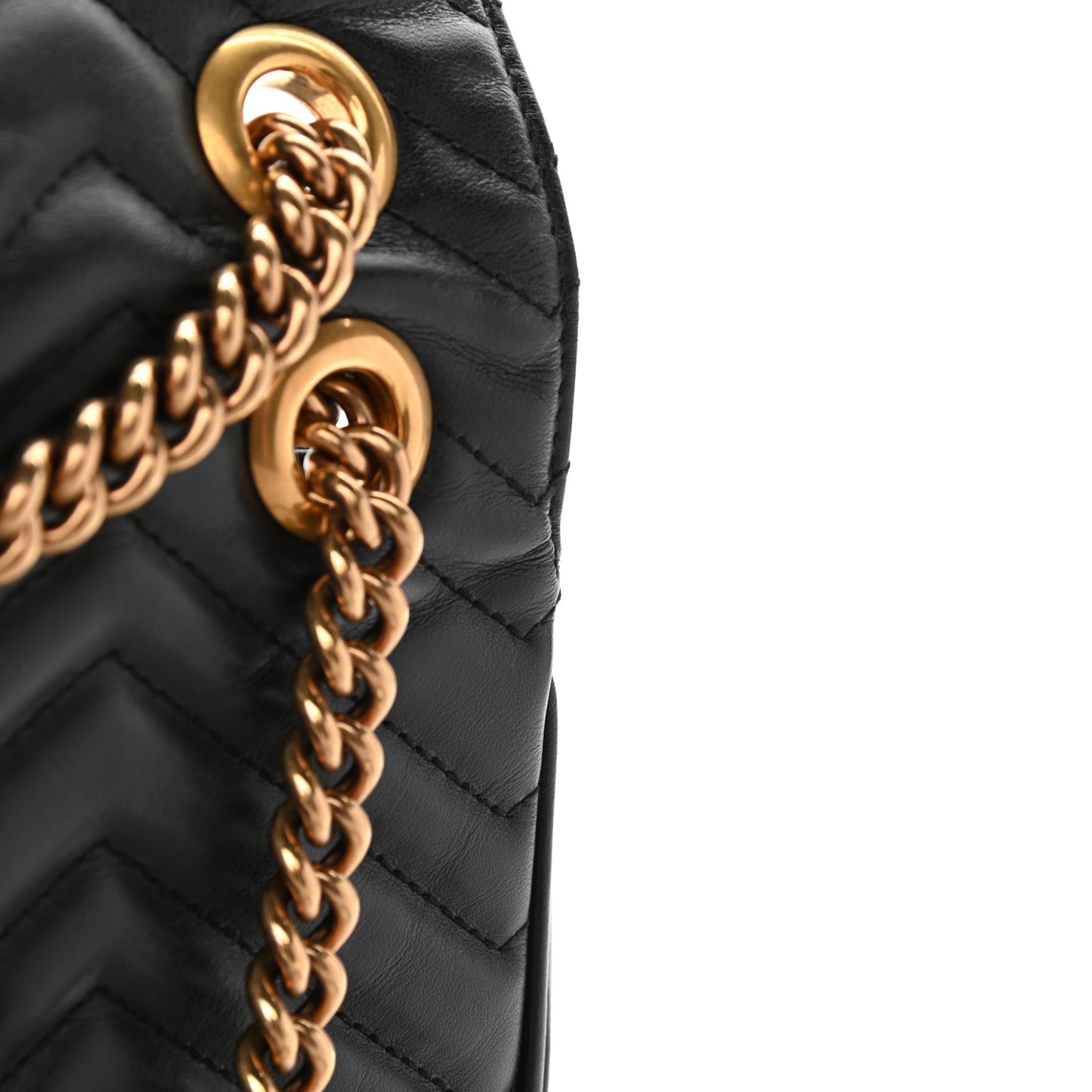 Calfskin Matelasse Small GG Marmont Shoulder Bag Black