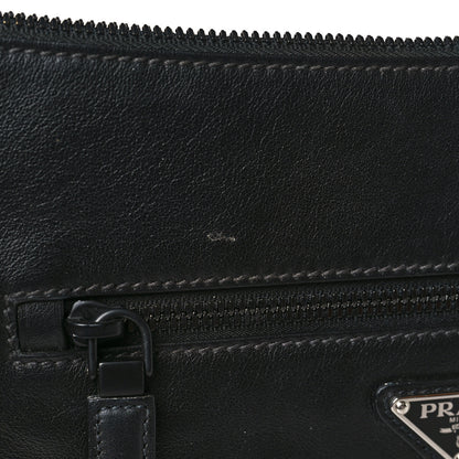 Prada Calfskin Nylon Messenger Bag Black 10 of 10