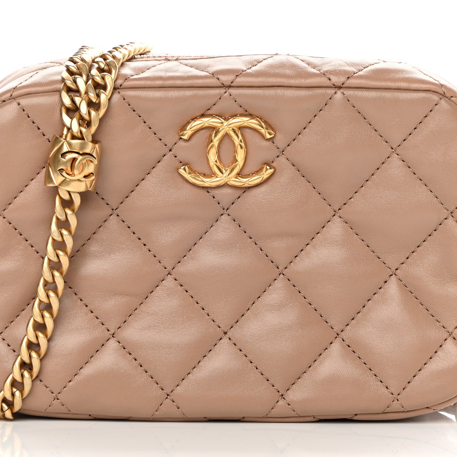 Chanel Lambskin Quilted Mini Pillow Crush Camera Case Beige 8 of 11