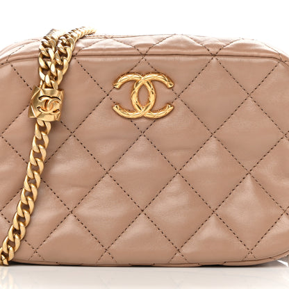 Chanel Lambskin Quilted Mini Pillow Crush Camera Case Beige 8 of 11
