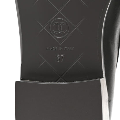 Chanel Lambskin Quilted CC Turnlock Loafers 37 Grey 8 of 9