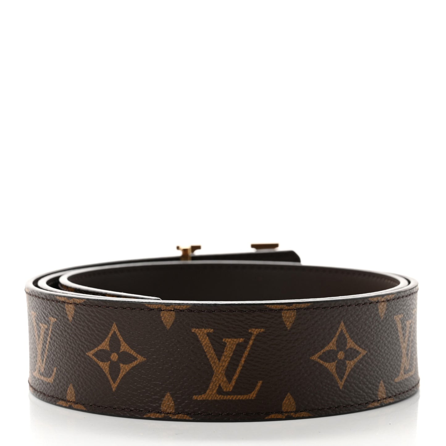 Monogram Calfskin 40mm LV Initiales Reversible Belt 95 38 Brown