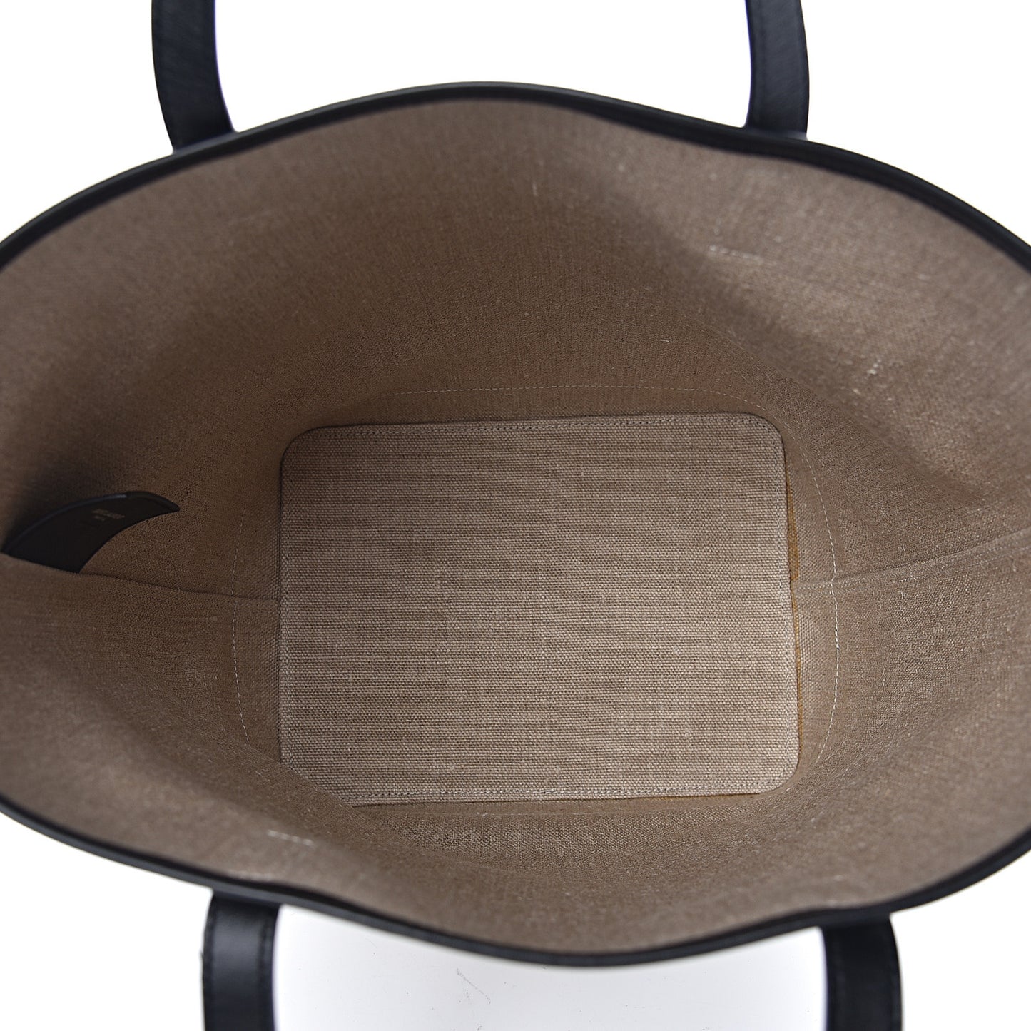 Canvas Calfskin Teddy Drawstring Shopping Tote White Black