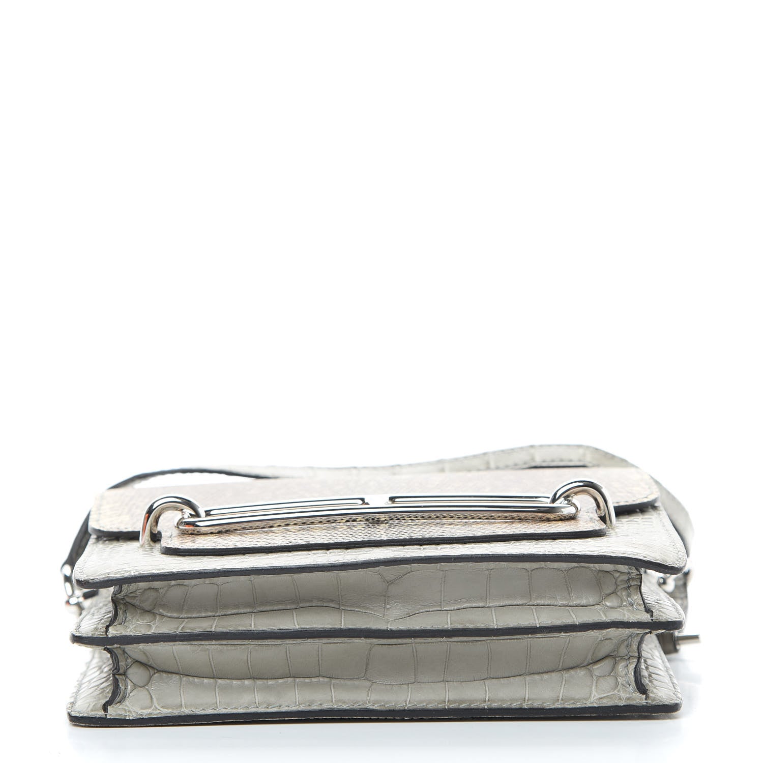 Hermes Matte Alligator Lizard Mini Sac Roulis Ombre Gris Perle 6 of 17