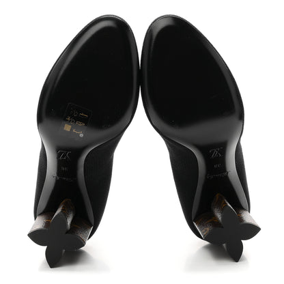 Louis Vuitton Monogram Stretch Fabric Silhouette Ankle Boots 38 Black 6 of 8