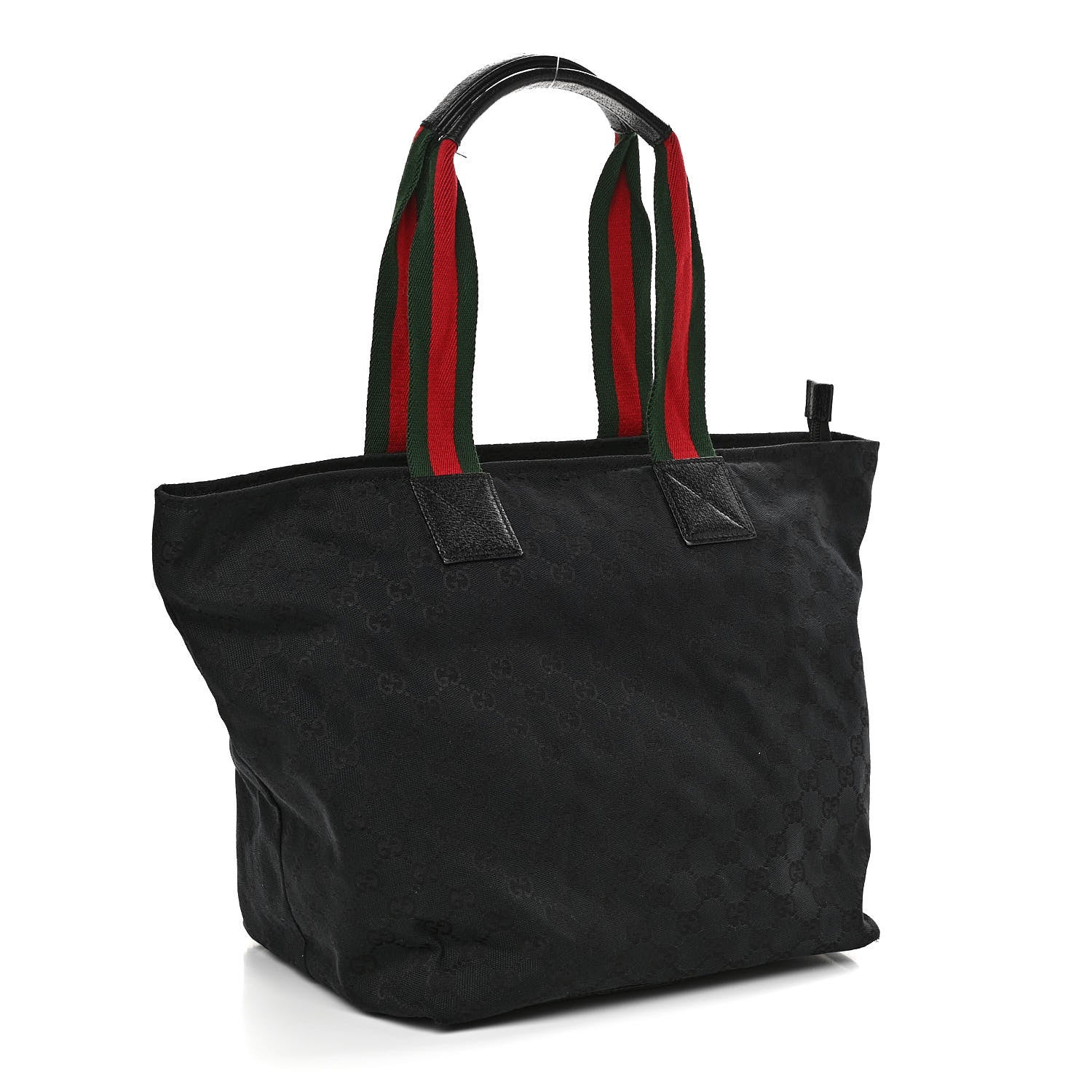 Gucci GG Monogram Large Web Handle Bucket Tote Black 3 of 12