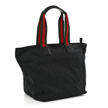 Gucci GG Monogram Large Web Handle Bucket Tote Black 3 of 12