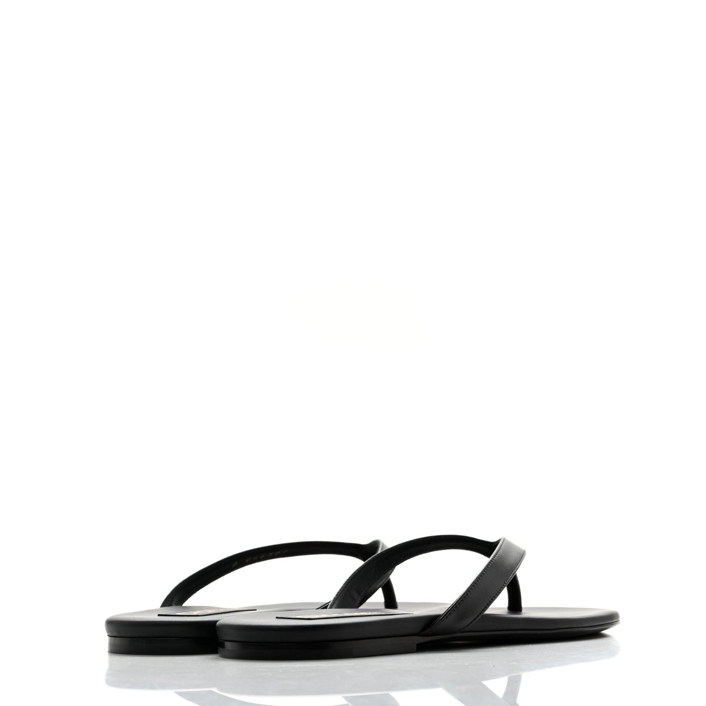 Shiny Lambskin Crystal CC Thong Sandals 40 Black