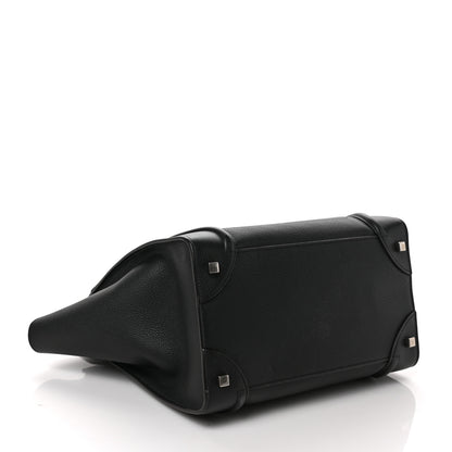 Celine Drummed Calfskin Mini Luggage Black 4 of 8