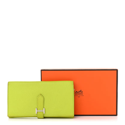 Hermes Chevre Mysore Tri-Fold Bearn Wallet Lime 15 of 15