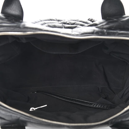 Chanel Aged Calfskin Chevron Medium Soft Bowling Bag Black 5 of 10