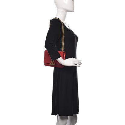 Louis Vuitton Calfskin Chain Louise MM Red 2 of 9