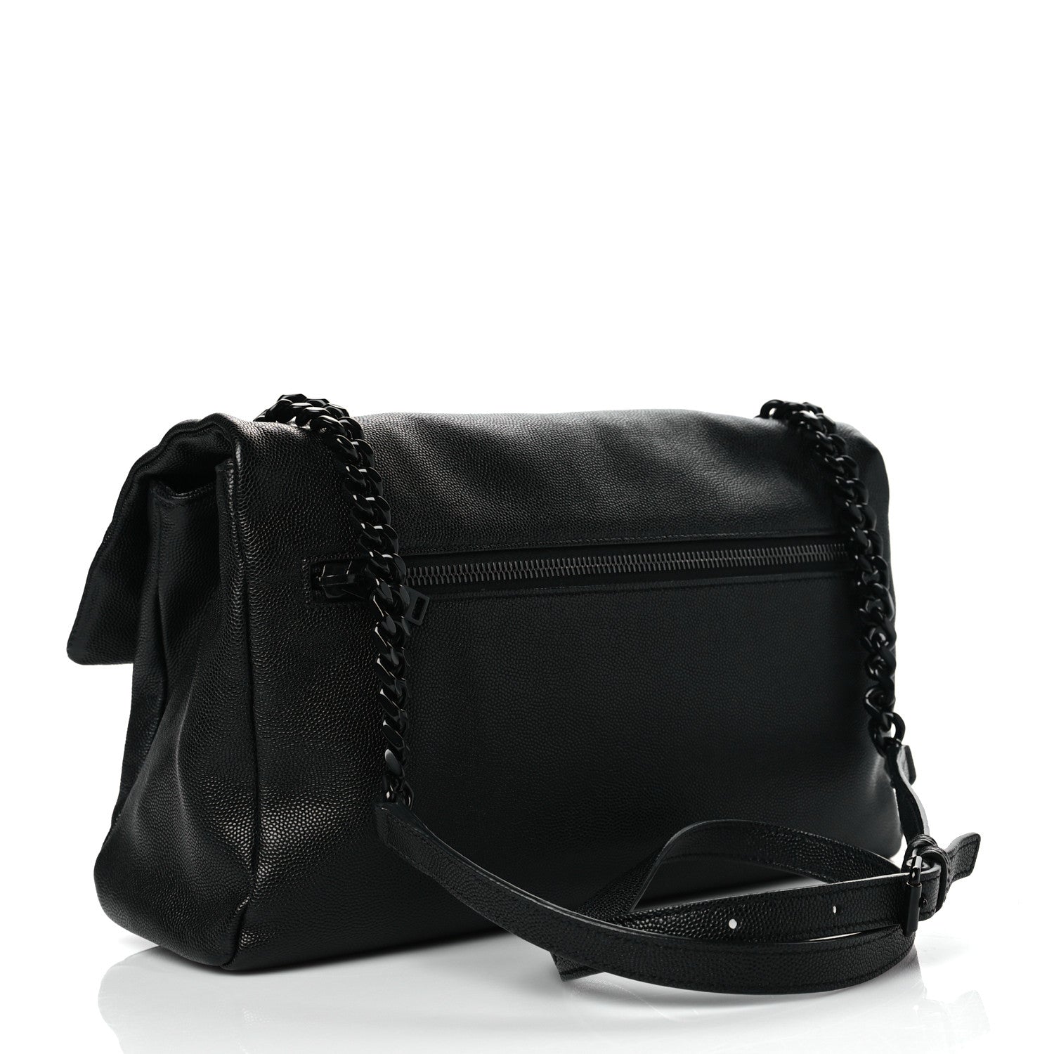 Saint Laurent Grain De Poudre Monogram Monochrome Toy West Hollywood Fold-Over Bag Black 2 of 9