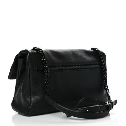 Saint Laurent Grain De Poudre Monogram Monochrome Toy West Hollywood Fold-Over Bag Black 2 of 9