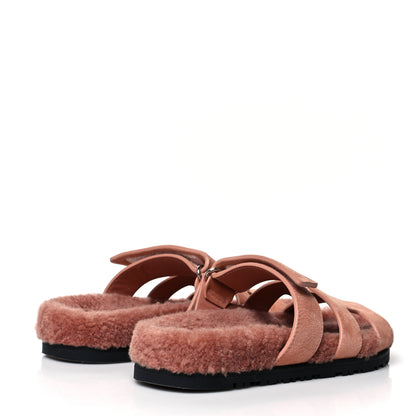 Hermes Suede Goatskin Woolskin Womens Chypre Sandals 36 Rose Aube 4 of 9