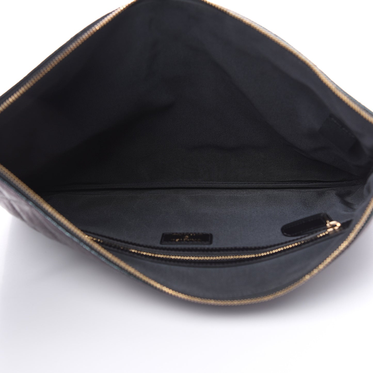 Iridescent Caviar Medium Night by the C Pouch Clutch Black
