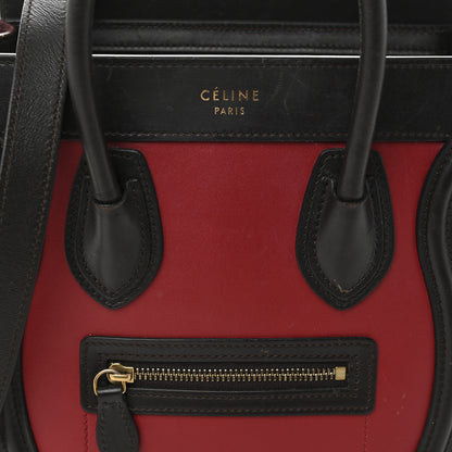 Celine Calfskin Bullhide Nano Tri-Color Luggage Bright Red 8 of 13