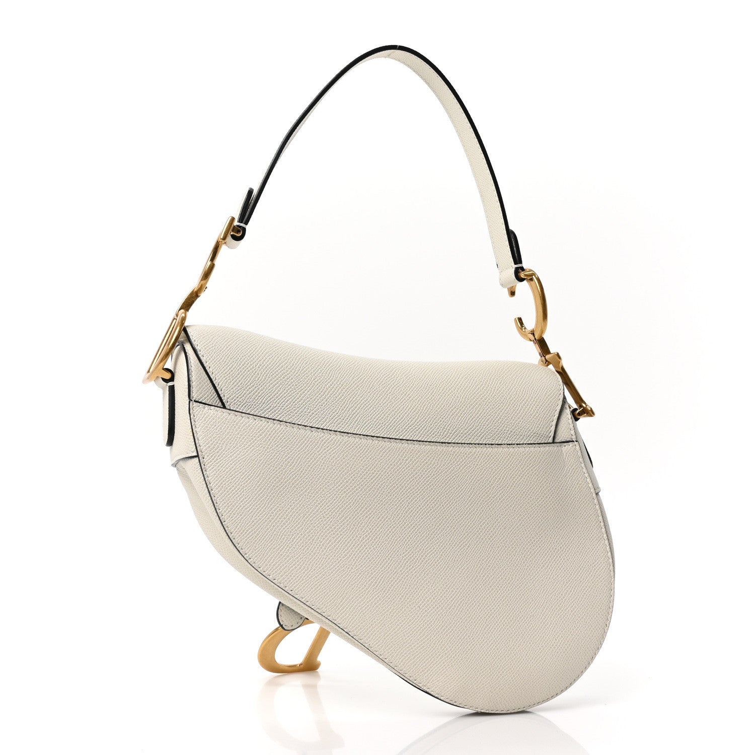 Christian Dior Grained Calfskin Saddle Bag White 3 of 10
