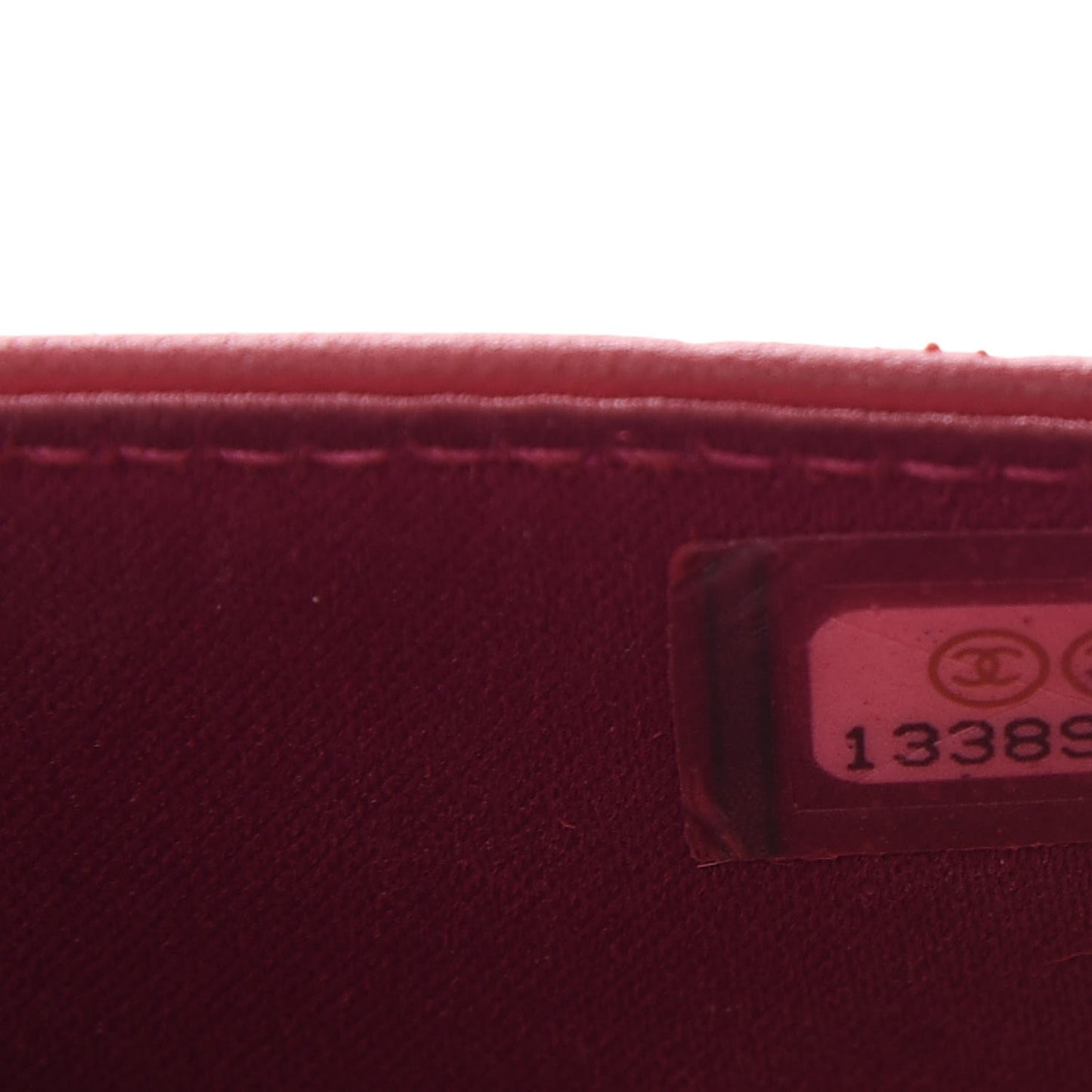 Lambskin Camellia Embossed Wallet On Chain WOC Red