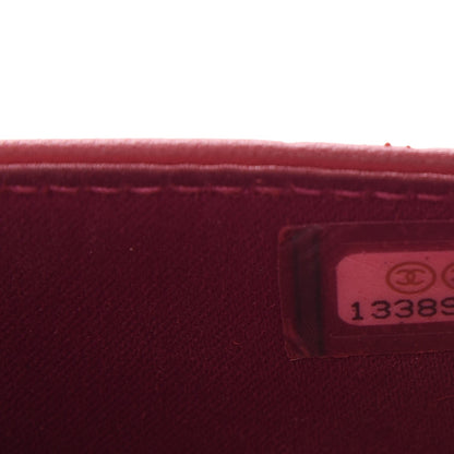 Chanel Lambskin Camellia Embossed Wallet On Chain WOC Red 14 of 14