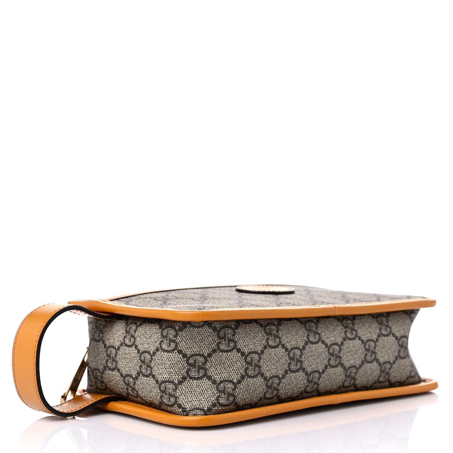 GG Supreme Monogram Textured Calfskin Retro Interlocking G Travel Pouch Beige Yellow