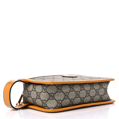 Gucci GG Supreme Monogram Textured Calfskin Retro Interlocking G Travel Pouch Beige Yellow 4 of 10