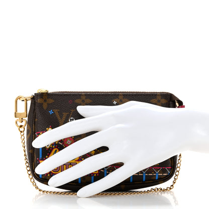 Louis Vuitton Monogram 2020 Christmas Animation Roller Coaster Mini Pochette Accessories Pivoine 2 of 7