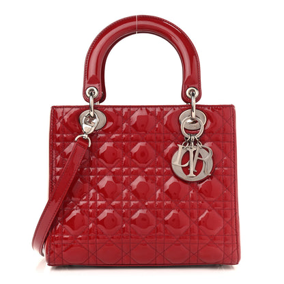 Christian Dior Patent Cannage Medium Lady Dior Red 1 of 11
