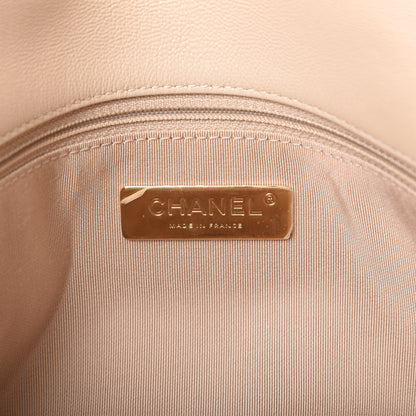 Chanel Goatskin Quilted Large Chanel 19 Flap Beige 8 of 11