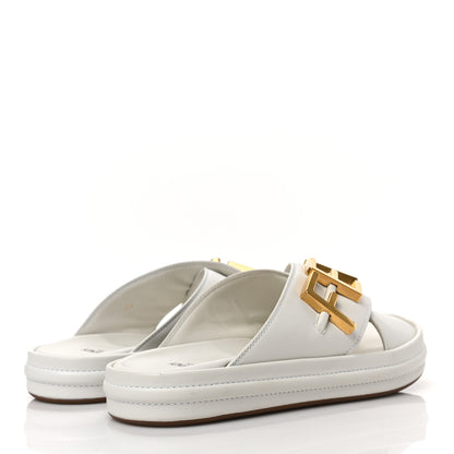 Fendi Vitello Womens Fendigraphy Slide Sandals 37 White Ice 4 of 9