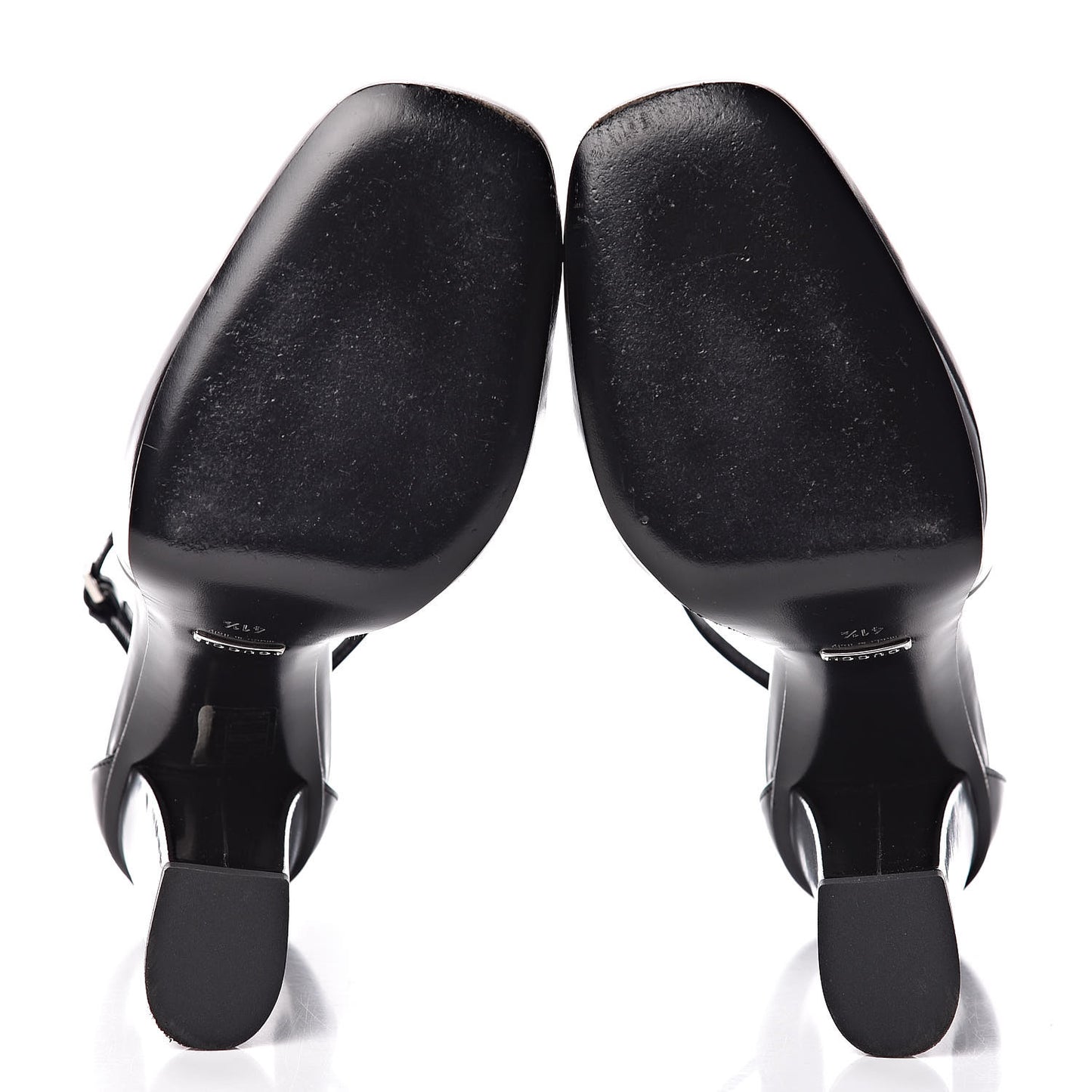Regent Calfskin Horsebit Ankle Stap High Heel Pumps 41.5 Black