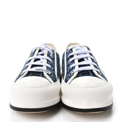 Christian Dior Denim Oblique Walk'N'Dior Low Top Sneakers 37.5 Blue 3 of 8