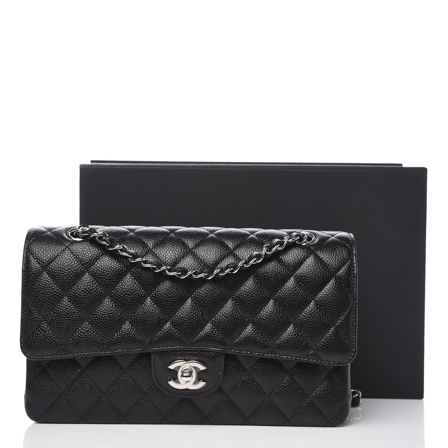Chanel Caviar Quilted Medium Double Flap Black 8 of 8