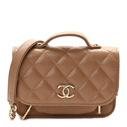 Chanel Caviar Quilted Business Affinity Clutch With Chain Flap Dark Beige 1 of 11