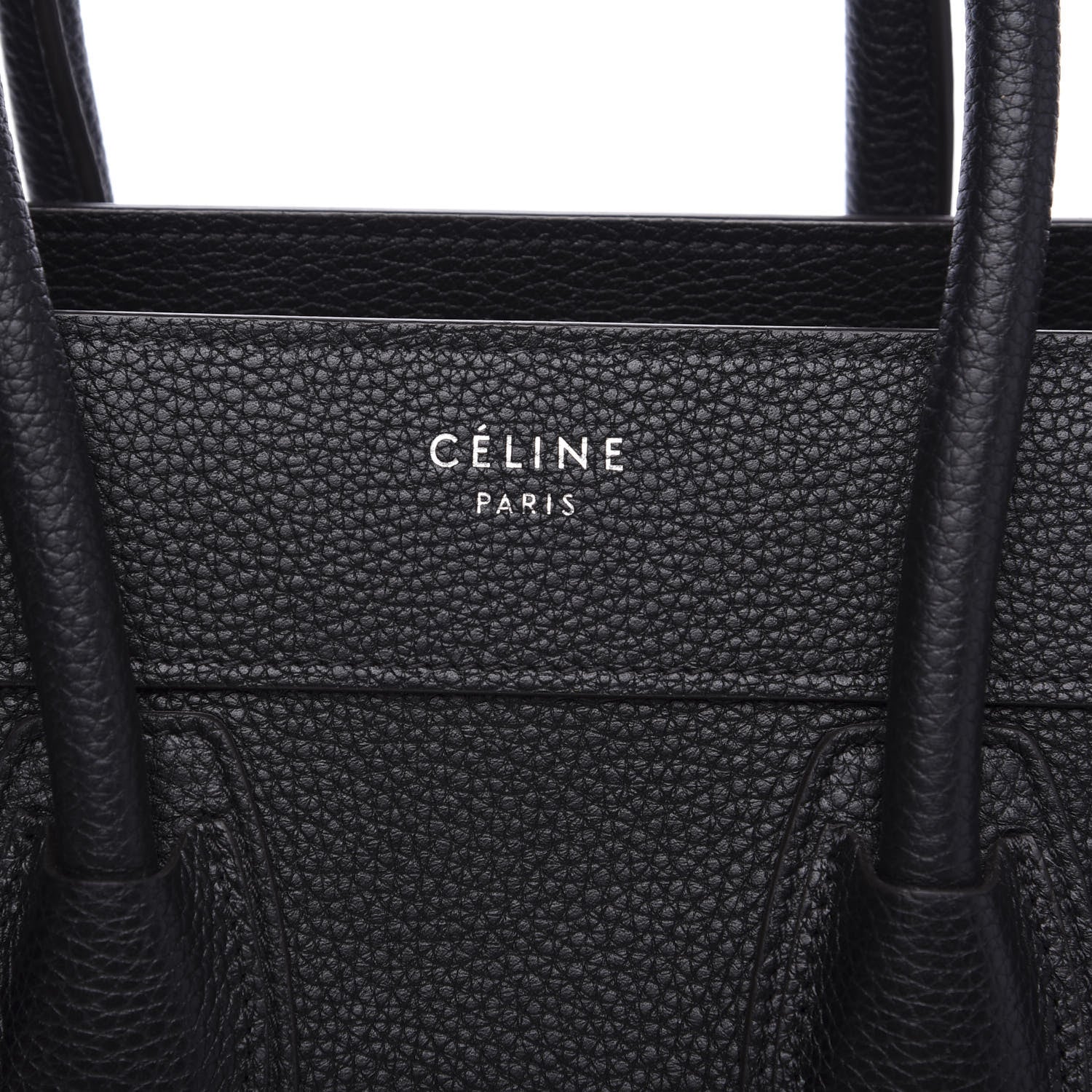 Celine Drummed Calfskin Micro Luggage Black 8 of 8