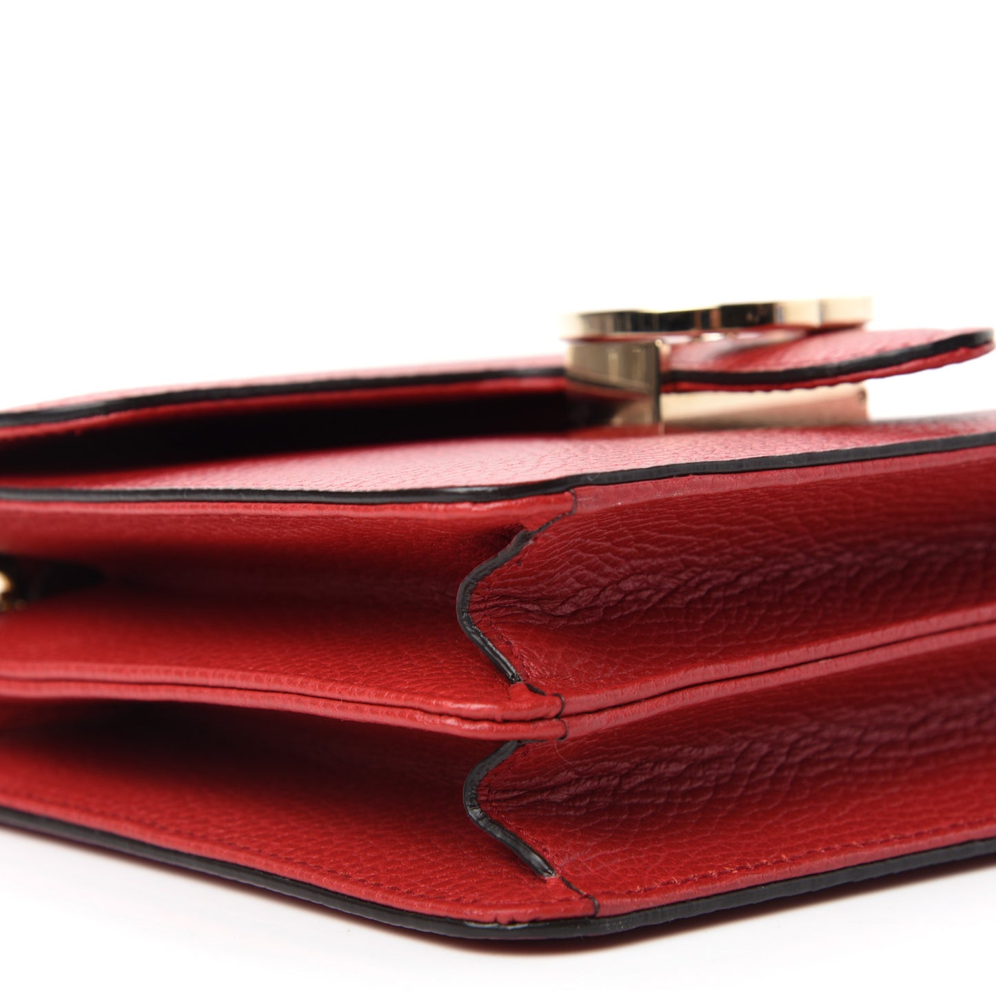 Dollar Calfskin Small Interlocking G Shoulder Bag Red