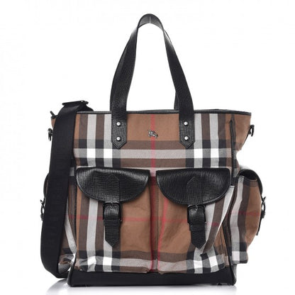 Burberry Bridle Calfskin House Check Tote Black 1 of 17