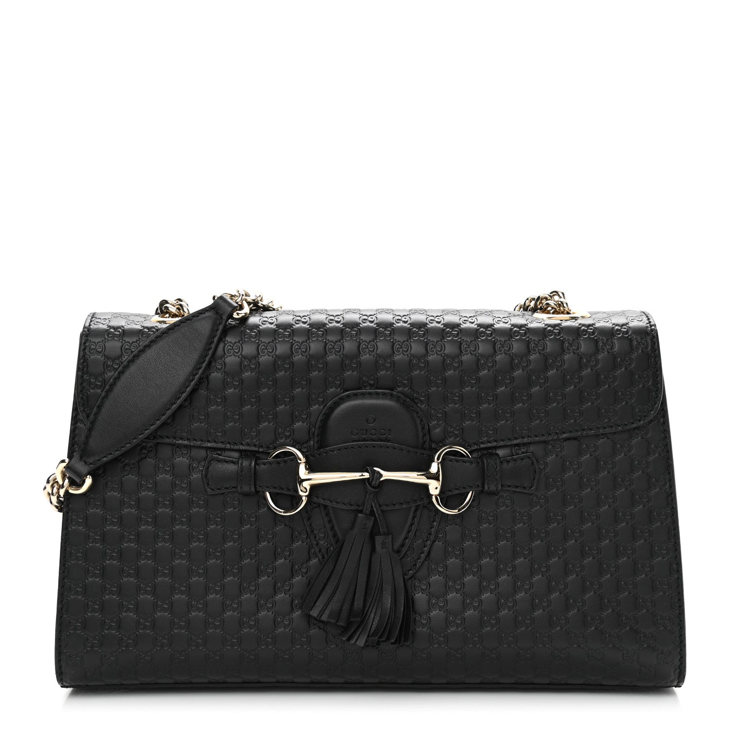 Gucci Microguccissima Medium Emily Chain Shoulder Bag Black 1 of 11