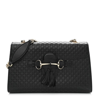 Gucci Microguccissima Medium Emily Chain Shoulder Bag Black 1 of 11
