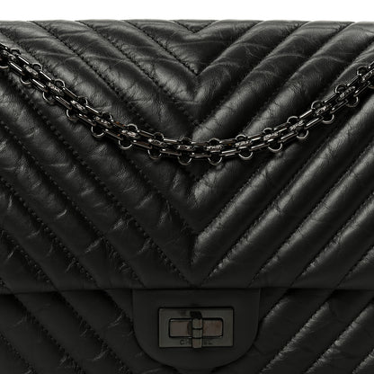 Chanel Aged Calfskin Chevron Quilted 2.55 Reissue 226 So Black 8 of 10