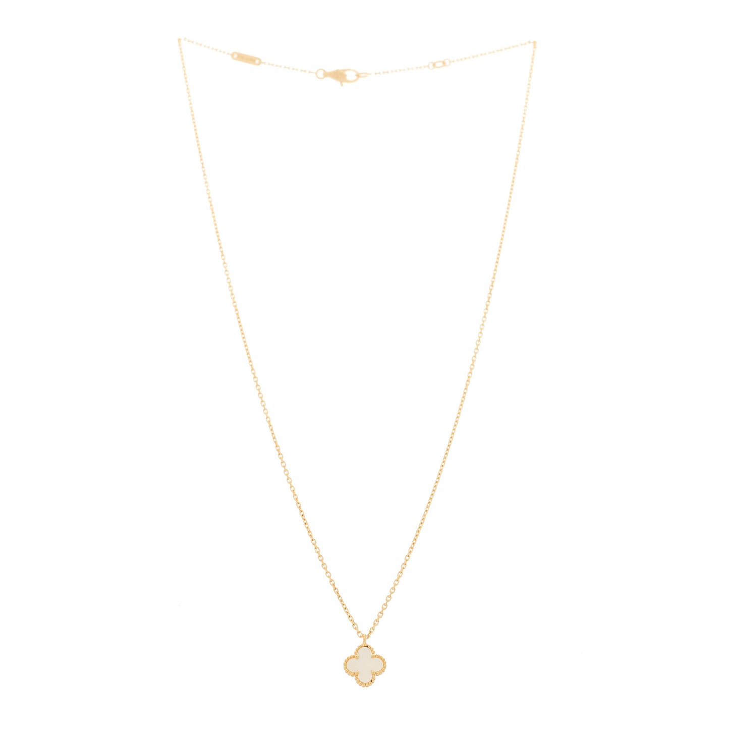 18K Yellow Gold Mother of Pearl Sweet Alhambra Pendant Necklace