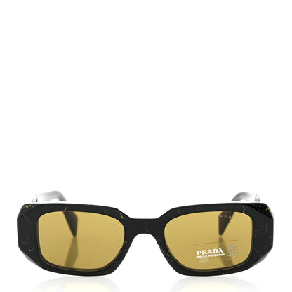 Prada Acetate Symbole Marbled Sunglasses SPR 17W Black Yellow 2 of 8