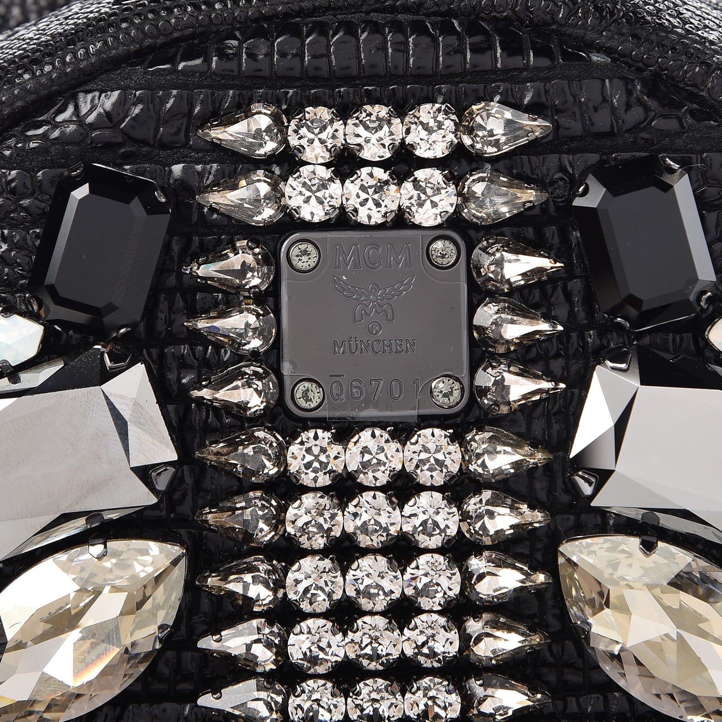 Crocodile Swarovski Crystal Mini Bebe Boo Backpack Black