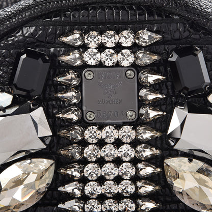MCM Crocodile Swarovski Crystal Mini Bebe Boo Backpack Black 6 of 10